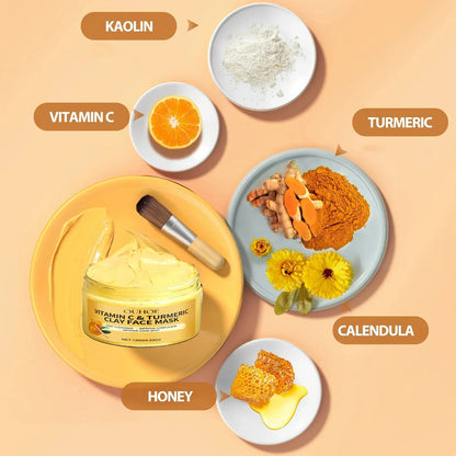GlowTurmeric Clay – Deep Cleansing Mask with Vitamin C for Bright & Even Skin