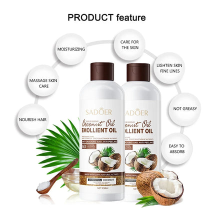CocoPure Silk – 250ml Coconut Oil for Hydrated Skin and Frizz-Free Hair Care