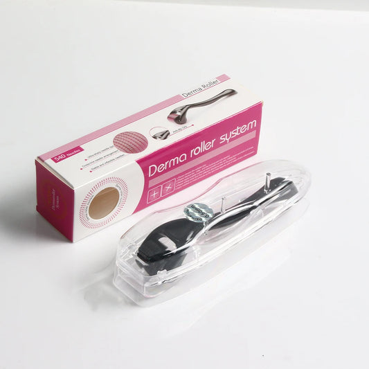 DermaGlow Pro – 540 Needle Derma Roller with Acrylic Box for Skin Care