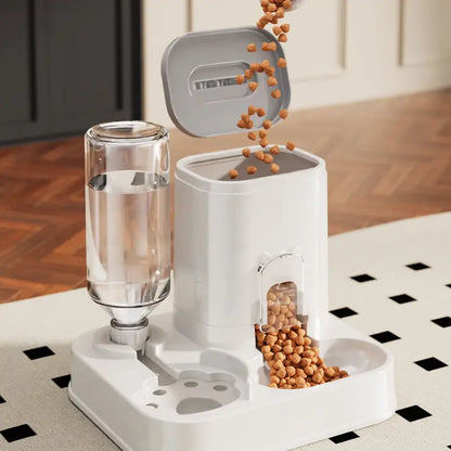 Automatic Cat & Dog Water Dispenser with Integrated Food Basin