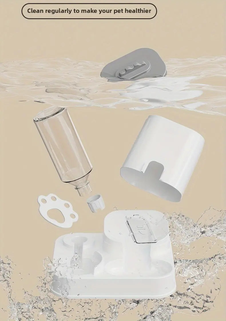 Automatic Cat & Dog Water Dispenser with Integrated Food Basin