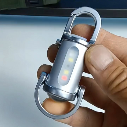 Mini lampe de poche LED porte-clés - Lampe de travail à charge rapide et sortie bidirectionnelle avec SOS d'urgence 