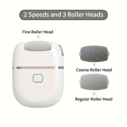 Rechargeable Electric Foot File with 3 Replaceable Grinding Heads